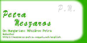 petra meszaros business card